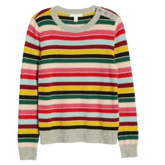 1901 Shoulder Button Cotton & Wool Blend Sweater - Picture 3 of 3